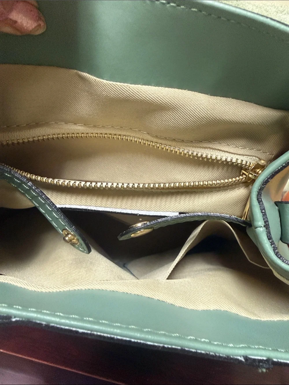 Leather Viola Small Top-Handle Satchel in Sage Green